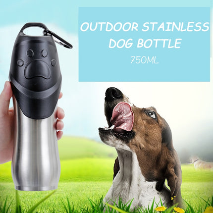 Portable Lock Design Paw Print Travel Dog Water Bottle - wnkrs