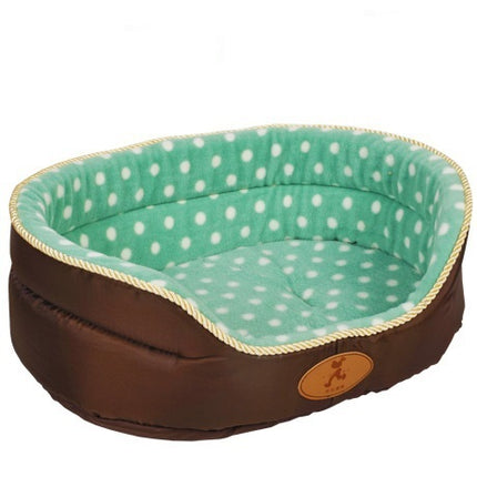 Dog's Soft Plush Bed with Polka Dot Pattern - wnkrs