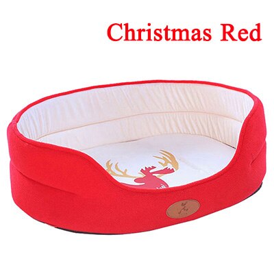 Dog's Soft Plush Bed with Polka Dot Pattern - wnkrs