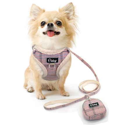 Dog Warm Plaid Vest with Leash - wnkrs