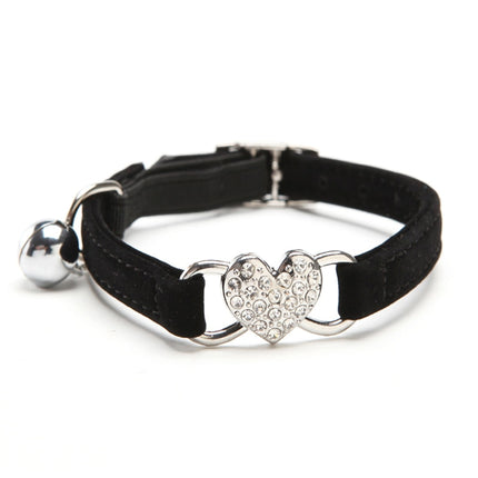 Cats Collar with Bell and Heart-Shaped Decoration - wnkrs