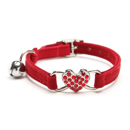 Cats Collar with Bell and Heart-Shaped Decoration - wnkrs