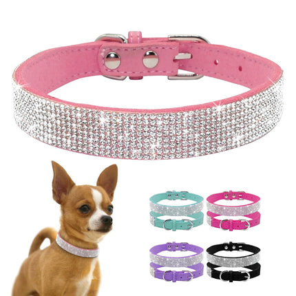 Luxury Rhinestone Leather Pets Collar - wnkrs