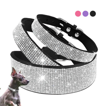 Luxury Rhinestone Leather Pets Collar - wnkrs