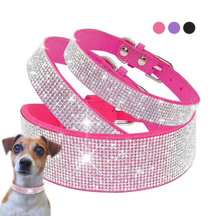 Luxury Rhinestone Leather Pets Collar - wnkrs
