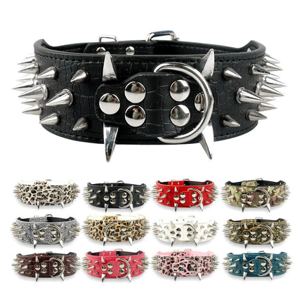 Spiked Leather Dog Collar - wnkrs