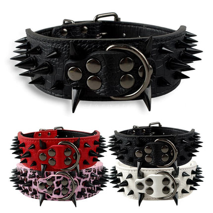 Spiked Leather Dog Collar - wnkrs