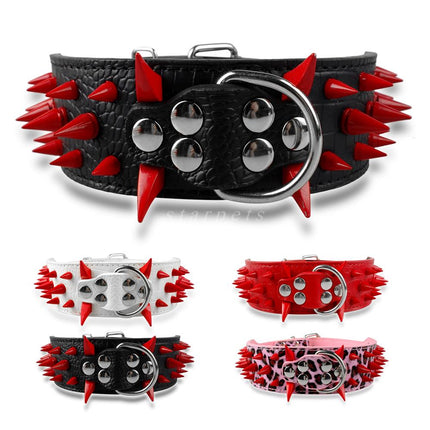 Spiked Leather Dog Collar - wnkrs