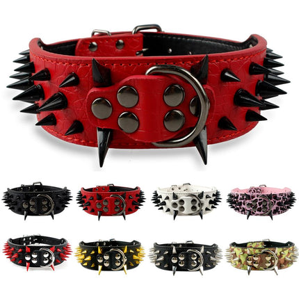 Spiked Leather Dog Collar - wnkrs