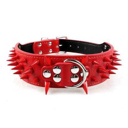 Spiked Leather Dog Collar - wnkrs