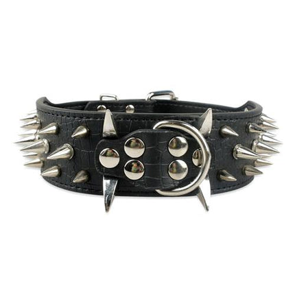 Spiked Leather Dog Collar - wnkrs