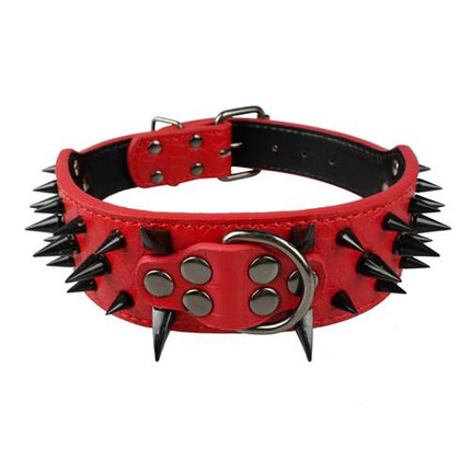 Spiked Leather Dog Collar - wnkrs
