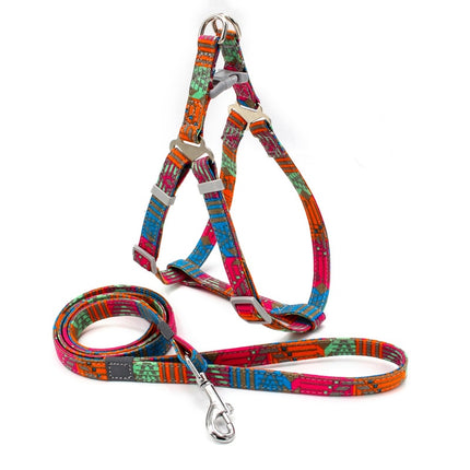 Dog's Boho Print Harness with Leash - wnkrs