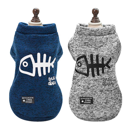 Cute Fish Bone Printed Hoodies for Small Dogs - wnkrs
