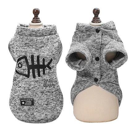 Cute Fish Bone Printed Hoodies for Small Dogs - wnkrs