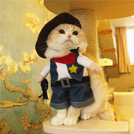 Funny Costume a Cowboy for Cat - wnkrs