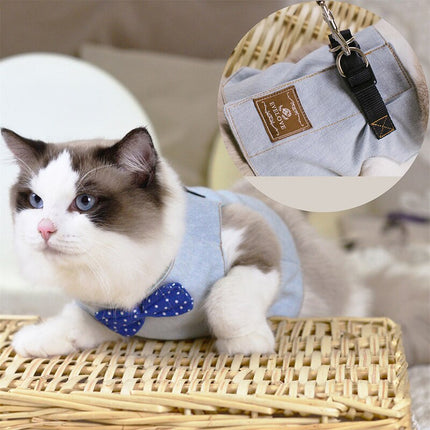 Gentleman Style Cat Harness with Leash - wnkrs
