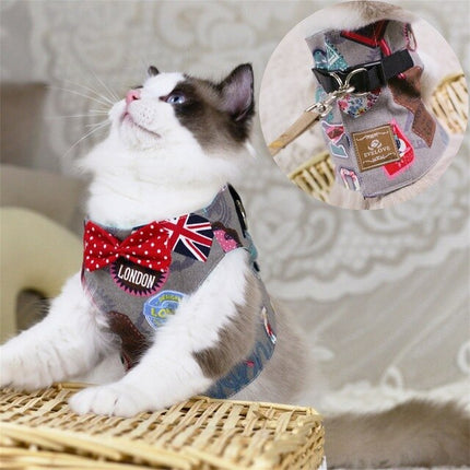 Gentleman Style Cat Harness with Leash - wnkrs