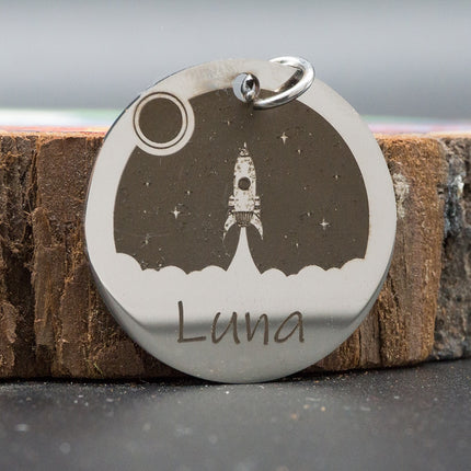 Personalized Engraved Round Dog ID Tag - wnkrs