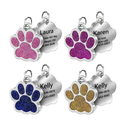 Paw Shaped Personalized Pet ID Tag - wnkrs
