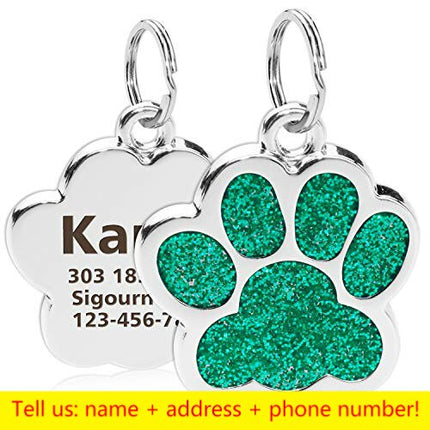 Paw Shaped Personalized Pet ID Tag - wnkrs