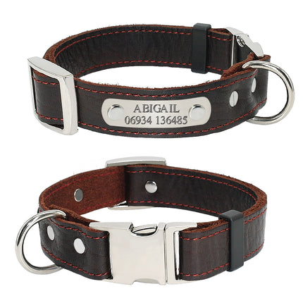 Vintage Style Leather Customizable Dog Collar - wnkrs