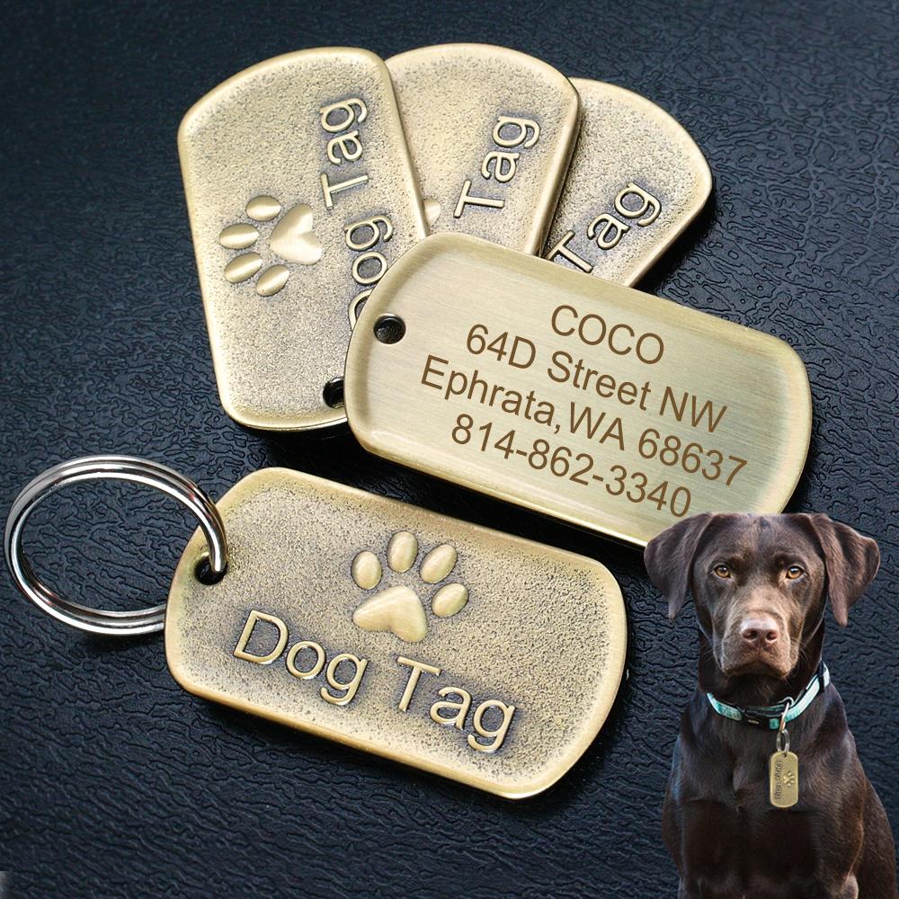 Dog's Vintage Style Personalized ID Tag