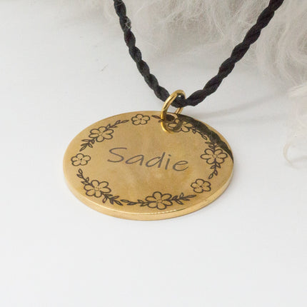 Personalized Patterned Round Dog ID Tag - wnkrs