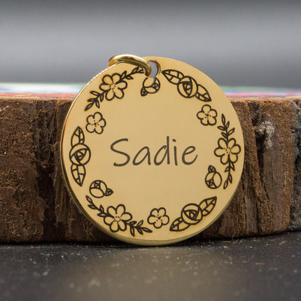 Personalized Patterned Round Dog ID Tag - wnkrs