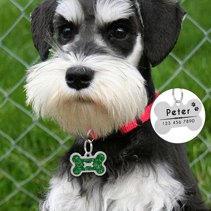 Dog's Glitter Bone Shaped ID Tag - wnkrs