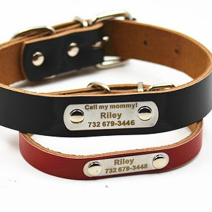 Durable Personalized Genuine Leather Dog's Collar - wnkrs