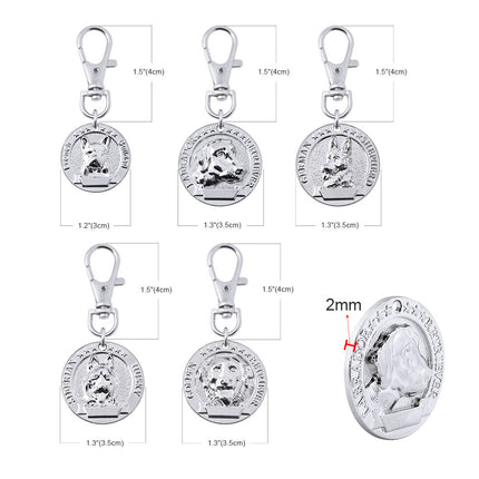 Dog's Custom Engraving Design Silver ID Tag - wnkrs