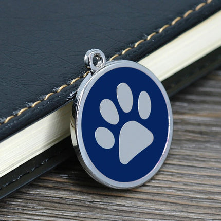 Dog's Silver Paw Patterned ID Tag - wnkrs