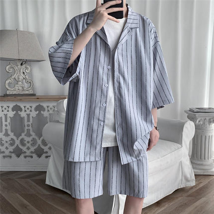Men's Loose Striped Clothing Set - Wnkrs