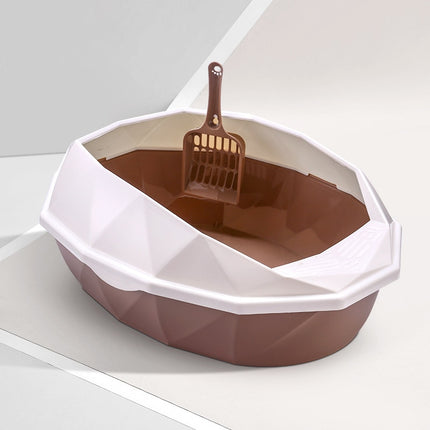 Crystal Shaped Detachable Semi-Enclosed Cat Toilet - wnkrs