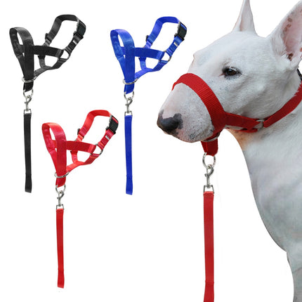 Nylon Adjustable Dog's Muzzle with Leash - wnkrs