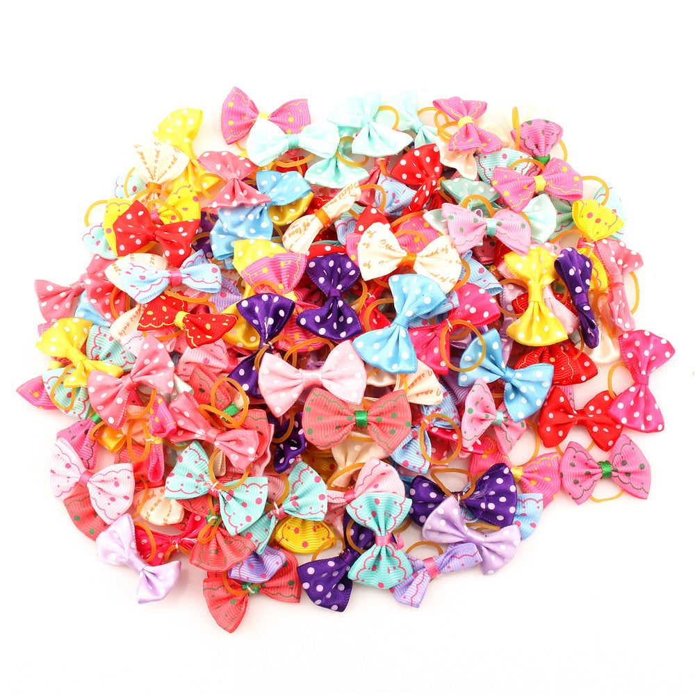 Colorful Small Hair Bows Set for Cat and Dog