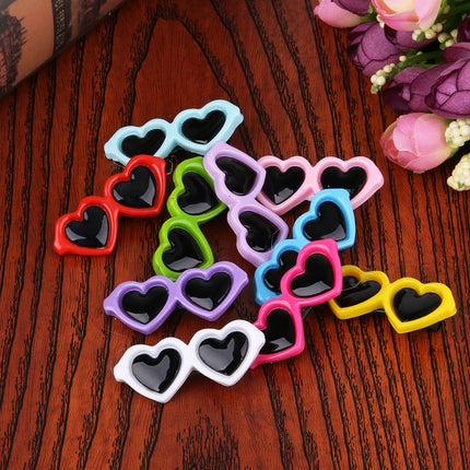 10 Pcs Heart Shaped Sunglasses Dog Hair Clips - wnkrs