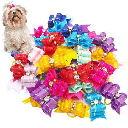 Dogs' Hair Bows with Rubber Bands - wnkrs