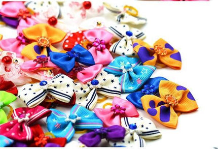 Flower Elastic Hair Bows for Dogs - wnkrs