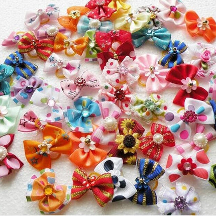 Flower Elastic Hair Bows for Dogs - wnkrs