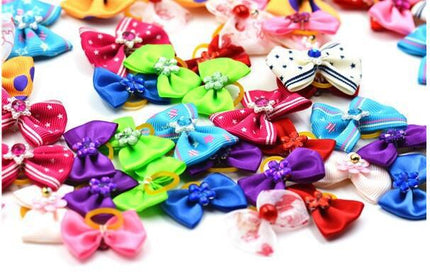 Flower Elastic Hair Bows for Dogs - wnkrs