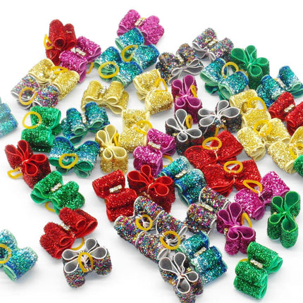 Dog's Gliter Hair Bows 20-100 Pcs Set - wnkrs
