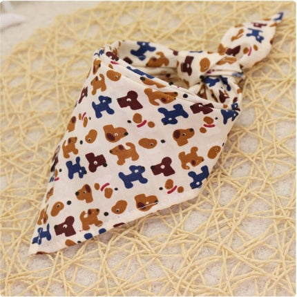 Cartoon Patterned Triangular Dog Scarf - wnkrs