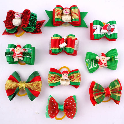 Pet Glitter Christmas Hair Bows 20 Pcs Set - wnkrs