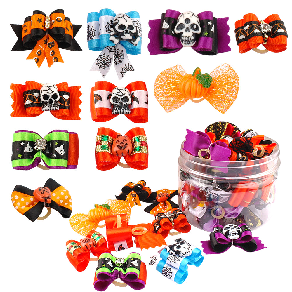 Pet Halloween Style Hair Bows 20 Pcs Set