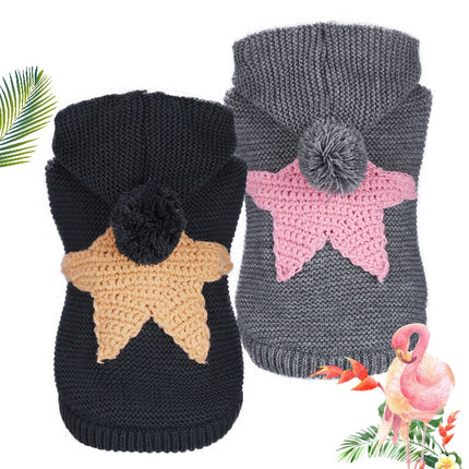 Soft Knitted Hoodie with Starfish and Pompom - wnkrs