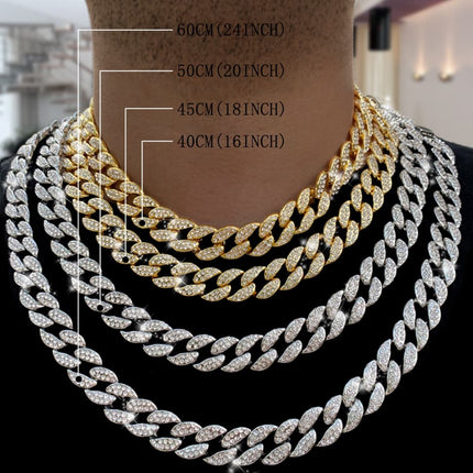 Men's Chain Necklace with Rhinestones - Wnkrs