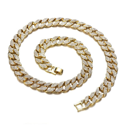 Men's Chain Necklace with Rhinestones - Wnkrs