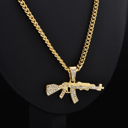 Hip-Hop Gun Shaped Pendant Necklace for Men - Wnkrs